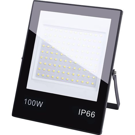 100W Outdoor LED Floodlight Anti-glare 6500K Cool White Outdoor LED Spotlight IP66 Waterproof, 10000lm LED Floodlight, Halogen Equivalent Floodlight Garden LED Flood Lights (1/5)