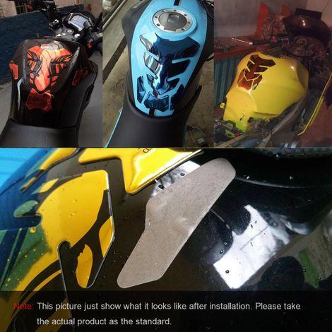 Autocollant 3D universel pour réservoir de carburant et d'huile de moto, argent, rouge, or, couverture de protection, pour Honda, Yamaha, Kawasaki, Suzuki (1/5)