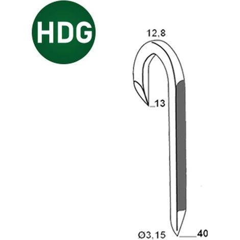 2 000 Demi-Crampillons Galvanisées à Chaud (hdg) - 40/13x3.15 mm - D-Work