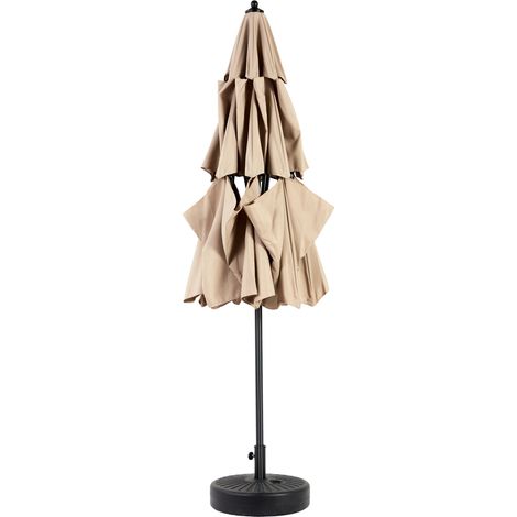 Parasol inclinable automatique 3 étages en aluminium 3m khaki - sans socle (1/5)