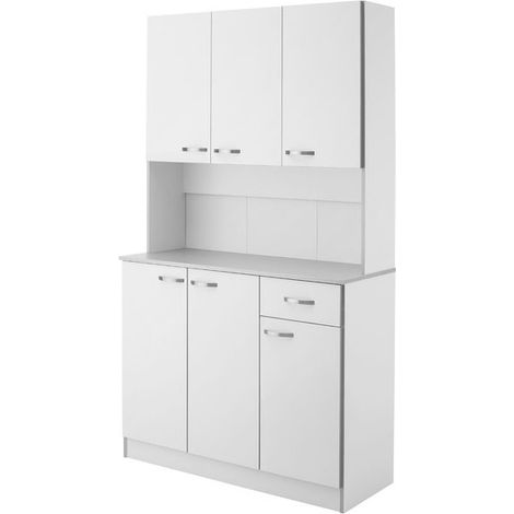 Armoire de cuisine LUDMILA blanche et grise (1/5)