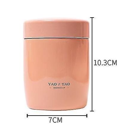 250 ml Edelstahl-Lebensmittelbehälter Bento-Box Mini Tragbare Auslaufsichere Thermosbecher (Pink) (1/4)