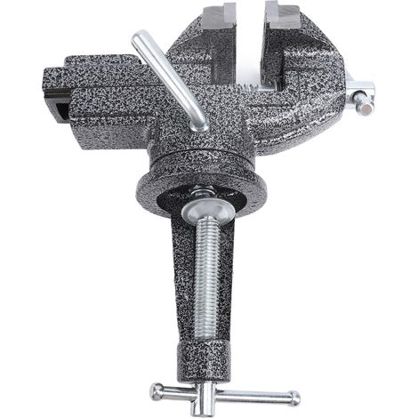 Étau à fixer sur établi, largeur des mâchoires : 60 mm, ouverture : 65 mm, plage de serrage : 62 mm, base rotative à 360°, fixation pour établi. (1/5)