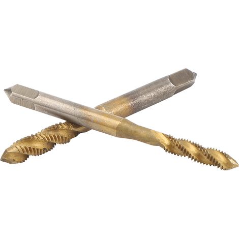 Lot de 2 tarauds hélicoïdaux en acier rapide au cobalt, accessoire de quincaillerie pour machine, outil à main haute vitesse. (1/5)