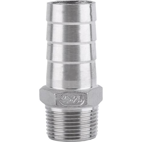 Connecteur Raccord Tuyau Filetage Acier Inoxydable SS304 3/4 25mm Adaptateur Queue Pour Systèmes Hydrauliques (1/5)