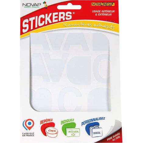 Lettres autocollantes 40mm Blanc NOVADHESIFS - 4370361 (1/5)