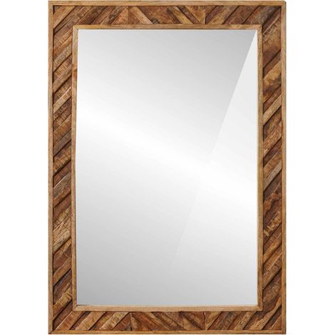 vidaXL Mirror Wall-mounted with Mirror Brown 70 x 50 x 3 cm Glass (1/4)