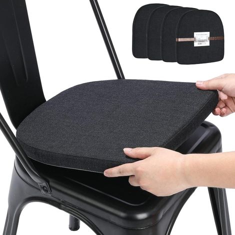 cuisine Lot de 4 coussins en lin 30 x 30 cm Pour chaise en métal Antidérapants Pour salle à manger (1/5)