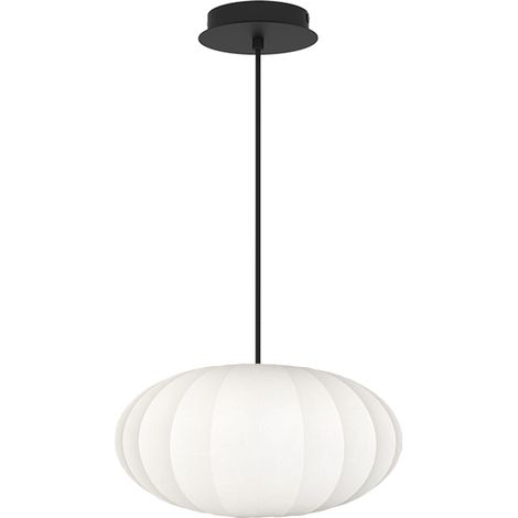 Suspension, Suspension abat-jour blanc BELOUNE S3 Noir en Fabric, Aluminor (1/4)