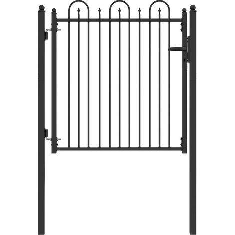 Fence Gate HORST 100 x 100 cm Metal Black Lockable vidaXL