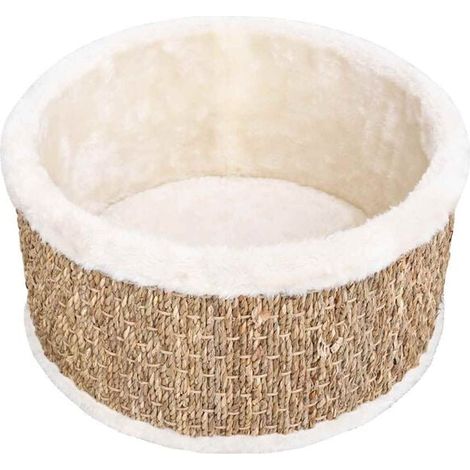 Panier rond pour chat, 36 cm, en algues tressées