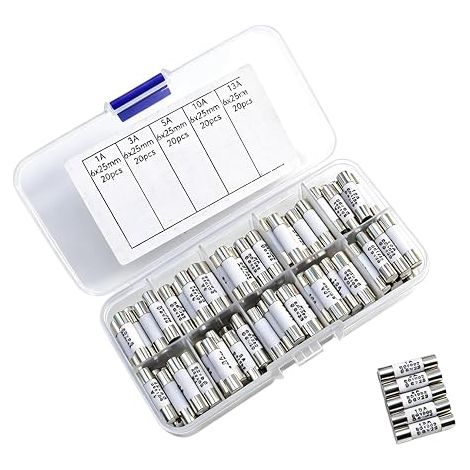 240V prise secteur domestique fusible 6.3x25mm Tube en céramique cartouche fusibles Kit d'assortiment (1/3)