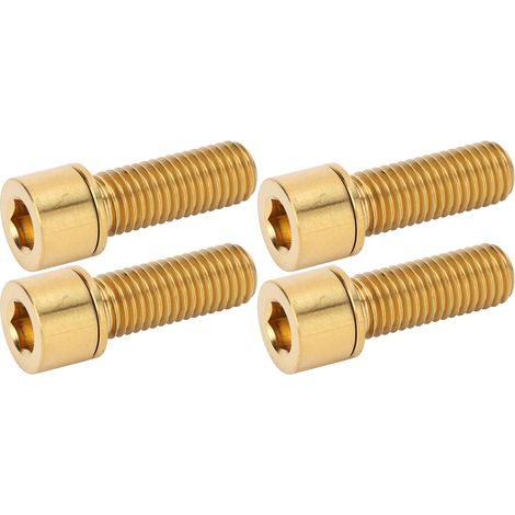 Vis en Titane M7x20mm pour Potence Vélo, Tête Hexagonale Dorée, Alliage Résistant (1/5)