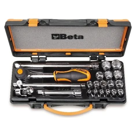Clé à douille et jeu d'accessoires 3/8 beta 910a/c16hr - 21