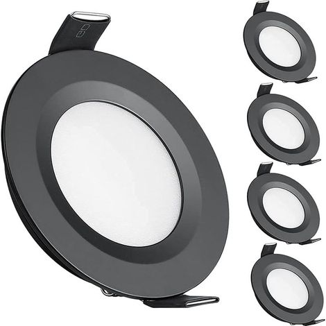 Pack de 4 spots LED encastrables 12V – Trou 58-65mm – 3W 3200K blanc chaud – Résistant aux chocs – Dimmable avec variateur PWM (1/5)