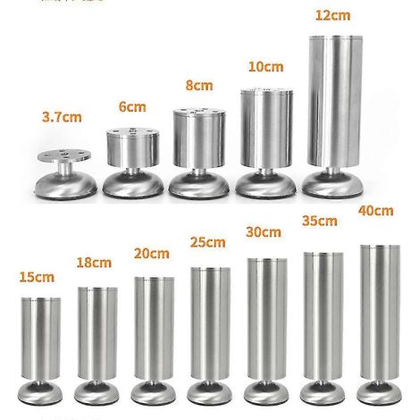 Pieds de meubles réglables en acier inoxydable, pieds de canapé, pieds de table d'armoire, support de remplacement robuste pour comptoir de bar/établi, GX2024 121 151 140 cm (1/5)