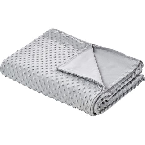 Funda de manta pesada moderna nórdica tejido poliéster lunares 135 x 200 cm gris Callisto