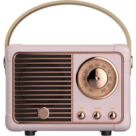 Mini altoparlante Bluetooth con radio FM, radio retrò ricaricabile, Bluetooth 5.0/suono superiore, (1/4)