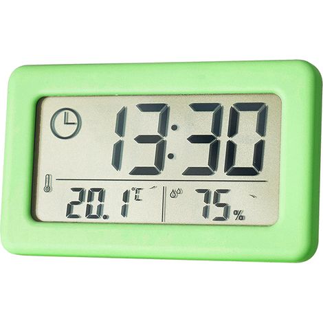 Reloj despertador digital, termómetro, higrómetro, monitor electrónico de humedad LED para uso en interiores. (1/5)