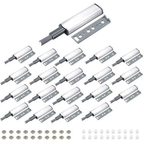 20 PCS Push to Open Aimant Poussoir Porte Placard Loquet Magnetique, Tampon Amortisseur pour Armoire Tiroir,Ouvre et Ferme la Porte avec Pression pour La Porte de L'armoire,Tiroir,Meuble et Placard