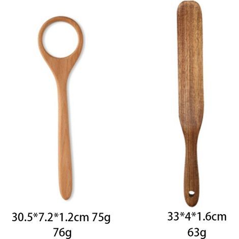 Lot de 2 fouets à pâte danois en bois, résistants à la chaleur, pour pain au levain, pâtisseries, pizzas et œufs. Accessoires de boulangerie et de pâtisserie pour le pain au levain, viennoiseries, piz (1/5)