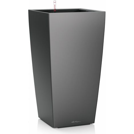 LECHUZA® Pflanzgefäße CUBICO Premium 50 Silber metallic All-in-One (1/5)
