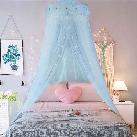Moustiquaire Dôme Bleu en Polyester pour Chambre Bébé ou Enfant (1/4)