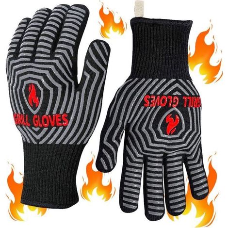 Küchenhandschuhe - Feuersicher - Hitzebeständige Topflappen - Rutschfest - Universell einsetzbar - 500°C (1/4)