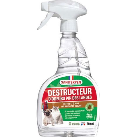 SANITERPEN - Déstructeur d'odeurs pin des landes 750 ml