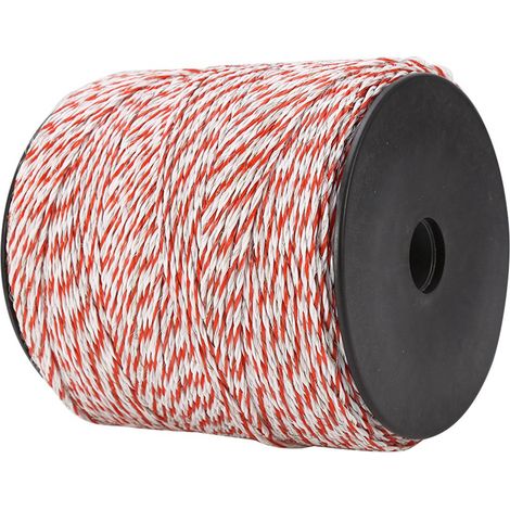Clôture électrique pour animaux 500M fil rouge blanc acier inoxydable corde conductrice