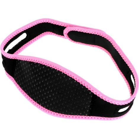 Ceinture faciale lifting V taille ajustable élastique – raffermissante anti-double menton, masque minceur sommeil noir et rose