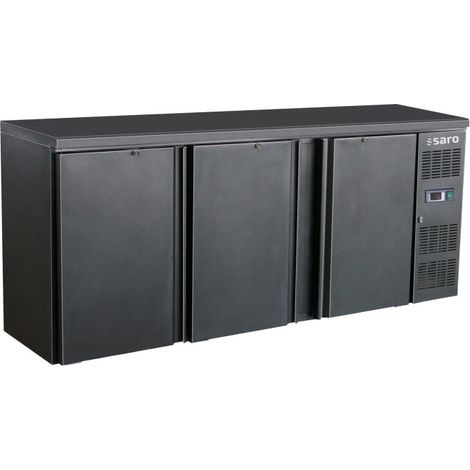 Arrière-bar réfrigéré - 3 portes - 537L - Noir - Saro