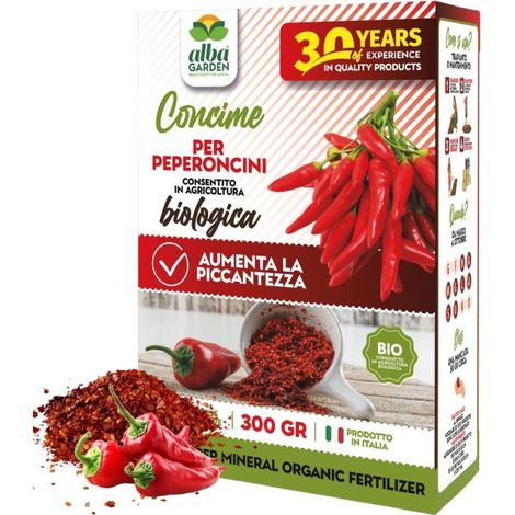 Concime Fertilizzante Granulare Biologico Specifico per Peperoncini Migliora Sapore e Piccantezza x 300 g (1/5)