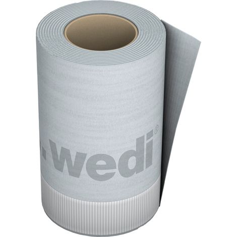 Wedi – Bande d'étanchéité baignoire 3,6m x 12cm – Tissu feutré en polypropylène enduit TPE – Adhésif pour joints rigides et élastiques