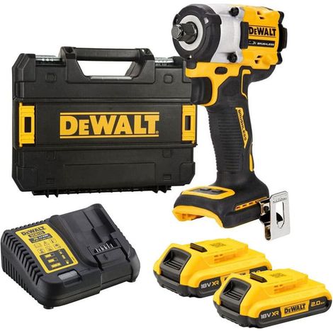 Dewalt – Clé à chocs sans fil 18V DCF921D2TQW – Couple 406Nm – 2 batteries 2.0Ah – Moteur Brushless pour espaces confinés – Coffret TSTAK II