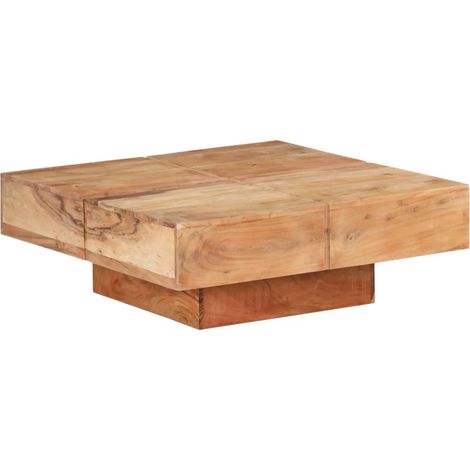 Couchtisch 80x80x28 cm Massivholz Akazie