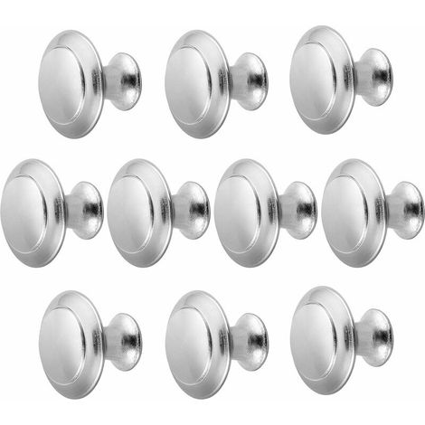 10 poignées de porte au design contemporain pour meubles, finition chrome satiné brossé, pour placards, portes de meubles, tiroirs, étagères à chaussures, motif tournesol