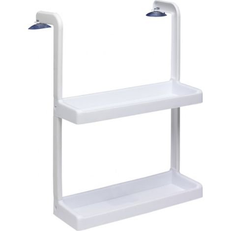 Doppia Mensola A Ventosa Scaffale Organizer Da Cucina Porta Oggetti Bianco (1/2)