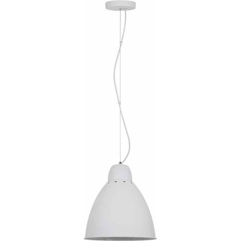 lampadario bianco in metallo stile urban industrial cm 30 x 30 x 1.35 h (1/2)