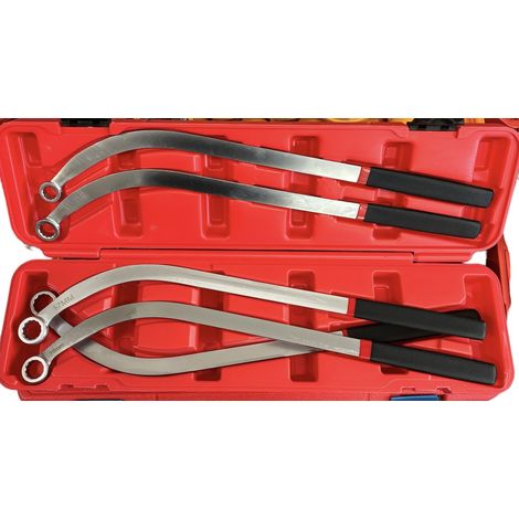 CHIAVI TENDICINGHIA KIT SET 5 PEZZI POLIGONALI LUNGHE TESTA PER PULEGGIA 13-19mm