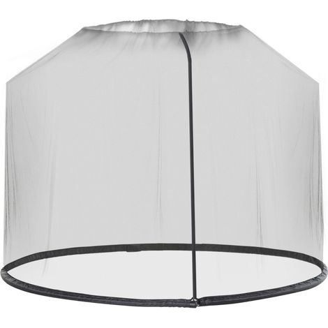 AMXCNOY Moustiquaire pour parasol, filet anti-mouches, noire, Ø3 x H2,3 m (1/5)