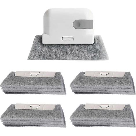 Nettoyeur de rainures portatif pour cadres de fenêtres, rainures de portes et rails de portes coulissantes - Outil de nettoyage de rainures efficace avec brosse (1/5)