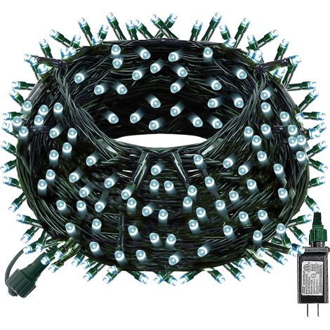Guirlande lumineuse de Noël à 300 LED, étanche, fil vertDécorations de Noël vintage (blanches) (1/5)