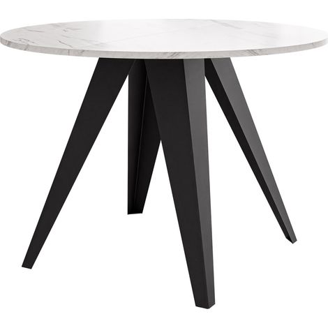 Mesa Oswego 175, Mármol blanco, 76x0x0cm, Alargamiento, Aglomerado laminado, Metal