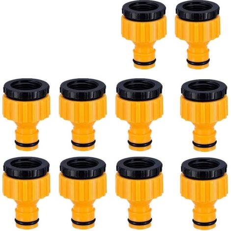 SHINING HOUSE 10 Stück Wasserhahn-Anschlüsse für Wasserhähne mit 1/2 Zoll 3/4 Zoll BSP-Gewinde, 2-in-1-Wasserhahn-Anschluss, Wasserhahn-Garten-Wasserhahn-Adapter, Anschluss für Wasserhähne mit Gewinde (1/5)