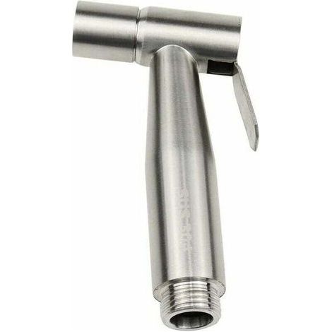 Pulvérisateur bidet portatif en acier inoxydable pour toilettes, hygiène personnelle, douche, salle de bain, couleur argent. (1/4)