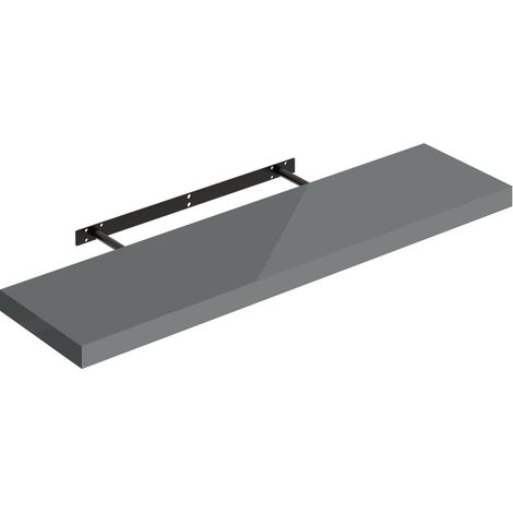 Étagère Murale WOLTU, Tablette Flottante, Panneau de Bois, Gris Brillant, 80x22,9x3,8cm