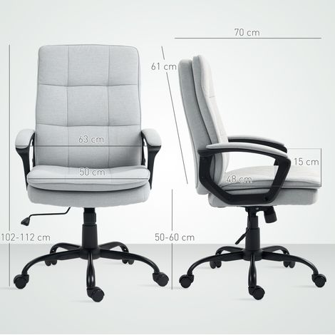 Silla de oficina ergonómica con reposabrazos, altura regulable y función basculante, gris DESVIAE (1/5)