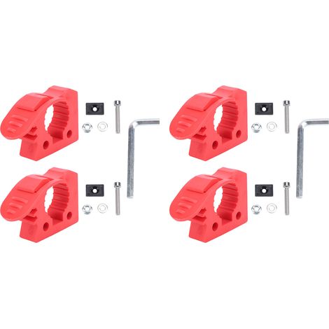 Support de Pelle de Galerie de Toit en Alliage d'aluminium Kit de Support de Montage de Pince à dégagement Rapide Universel pour ATV UTV RV Van Camion Bateau Train Rouge 4 pièces (1/5)