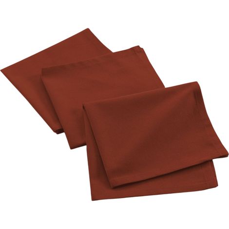 Lot de 3 Serviettes de Table "Mistral" 40x40cm Terracotta
